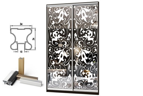 Розсувна система закрита та піскоструминний малюнок Алекса