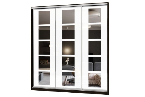 Розсувна система відкрита та Піскострум (фон матовий, малюнок дзеркало) з дзеркалом Ексклюзив