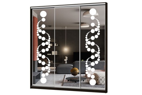 Розсувна система відкрита та Дзеркало сатин (пісок) Ексклюзив