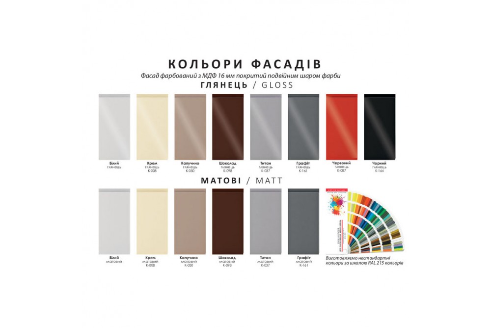 Кухня Альфа МДФ крашеный (матовый) 1,8 м Комфорт-Меблі