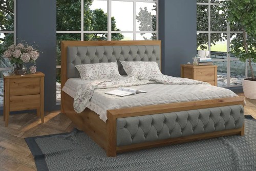 Ліжко з м'яким узголів'ям Барселона Люкс Мебігранд