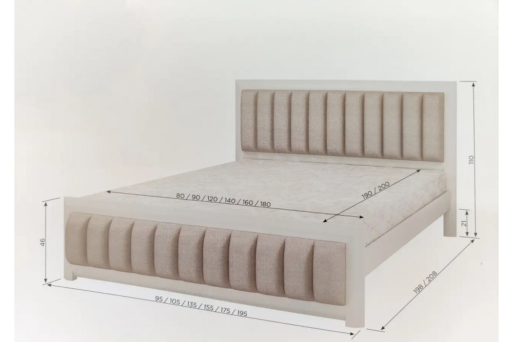 Ліжко з м'яким узголів'ям Барселона Б3 Мебігранд