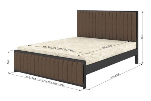 Ліжко з м'яким узголів'ям Відень Мебігранд