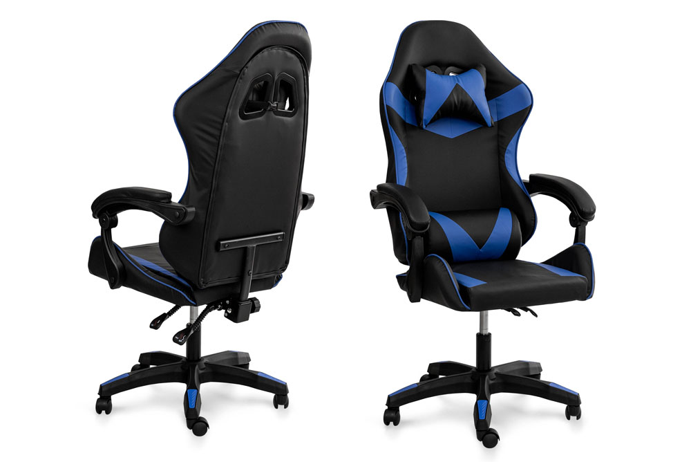 Стілець комп'ютерний Слім Чорний/Синій Мікс меблі