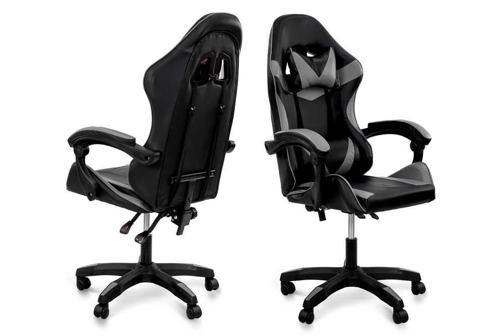 Стілець комп'ютерний Слім Чорний/Сірий Мікс меблі