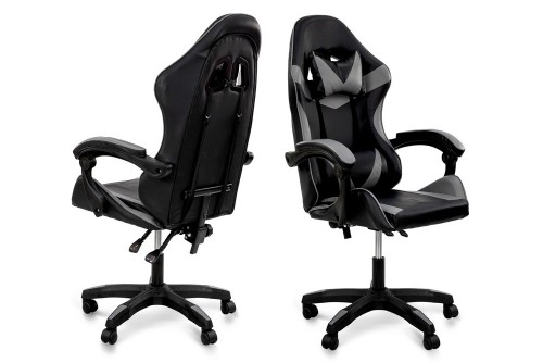 Стілець комп'ютерний Слім Чорний/Сірий Мікс меблі