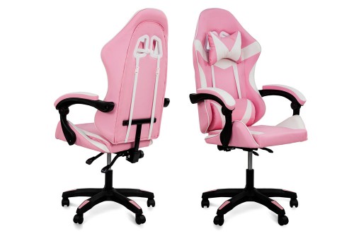 Стілець комп'ютерний Слім Рожевий/Білий Мікс меблі