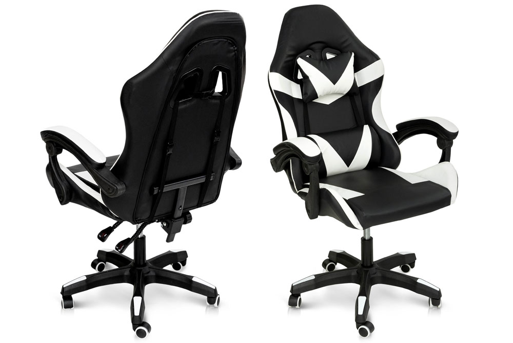 Стілець комп'ютерний Слім Чорний/Білий Мікс меблі