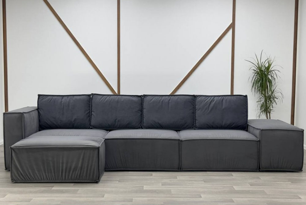 Диван-трансформер П-подібний Renty 1+1+1 + пуф Роса