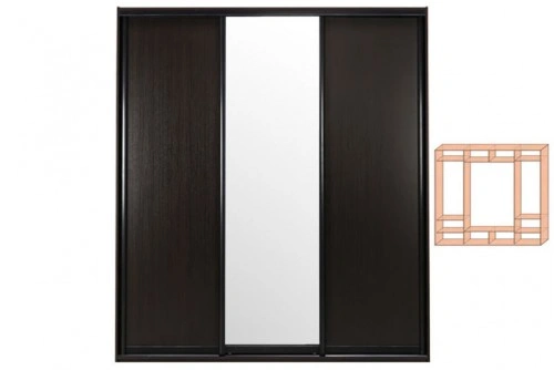 Шкаф-купе 3Д шк-8 2400х450х2400 Эксклюзив