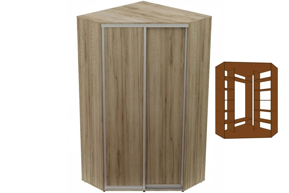 Угловой шкаф-купе ШКК-2 1200х1200х2400 Эксклюзив Угловой шкаф-купе ШКК-2 1200х1200х2400 Эксклюзив
